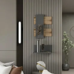 Composizione di Mensole Eleganti Scaffale a Muro con Ripiano da Ingresso