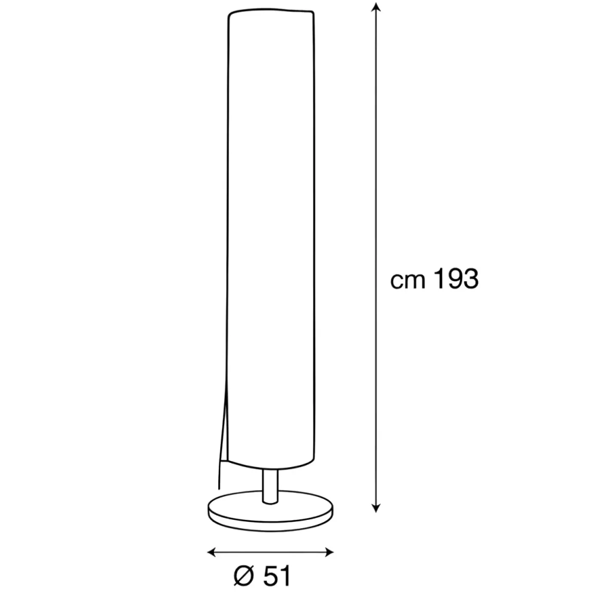Copertura per Ombrellone Ø51 h 193 cm Poliestere Nero Impermeabile