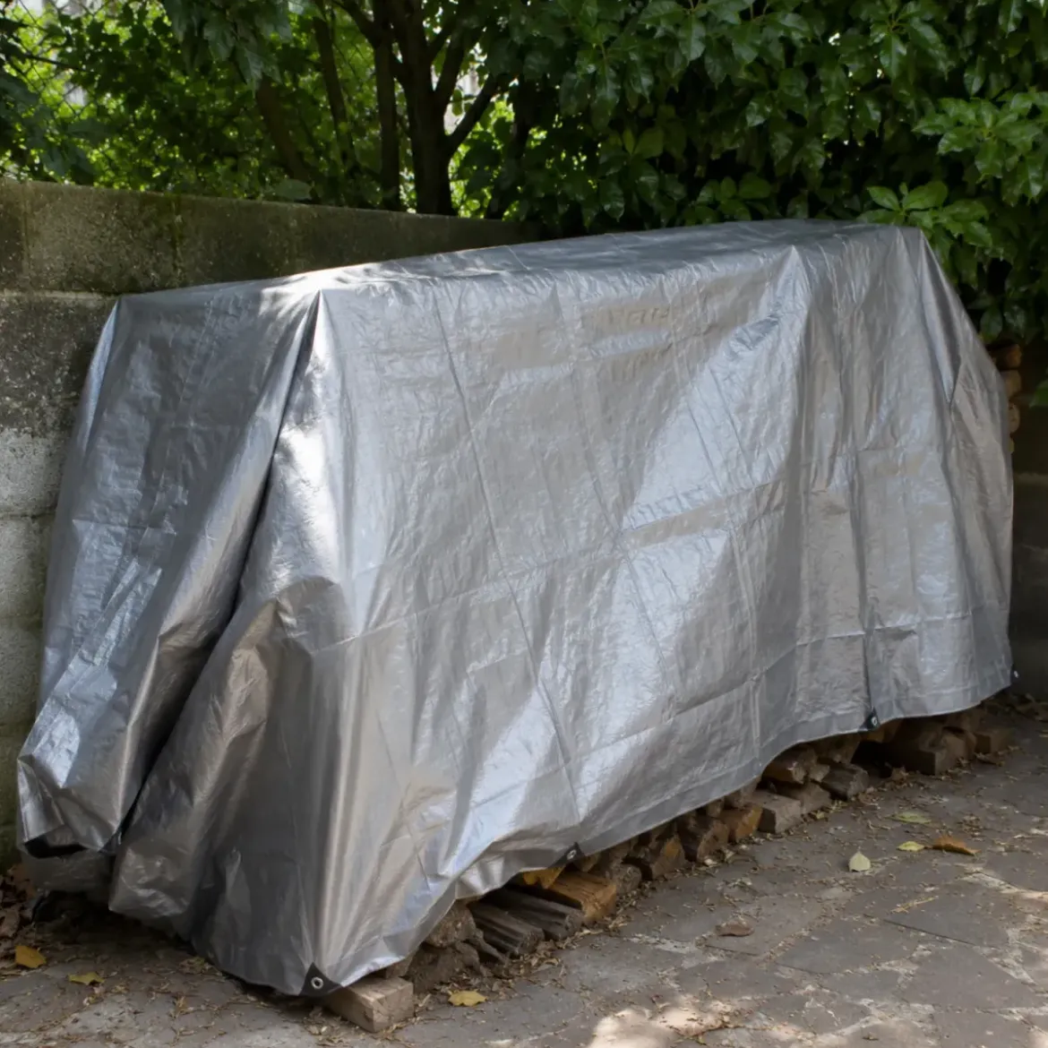 Copertura Telo Rinforzato Occhiellato Grigio 6x10m 200g/m2 Lavabile