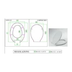 Copri Water Vaso Sedile Wc Asse Resina Universale Economico Tavoletta Plastica
