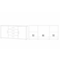 Credenza Bianco Nero Contenitore Mobile 2 Ante 4 Cassetti in Legno Tv