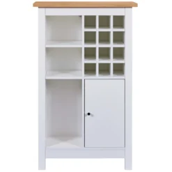 Credenza Cantina Porta Vino Bianco Rovere 76,8 x 33 x 124,4 cm