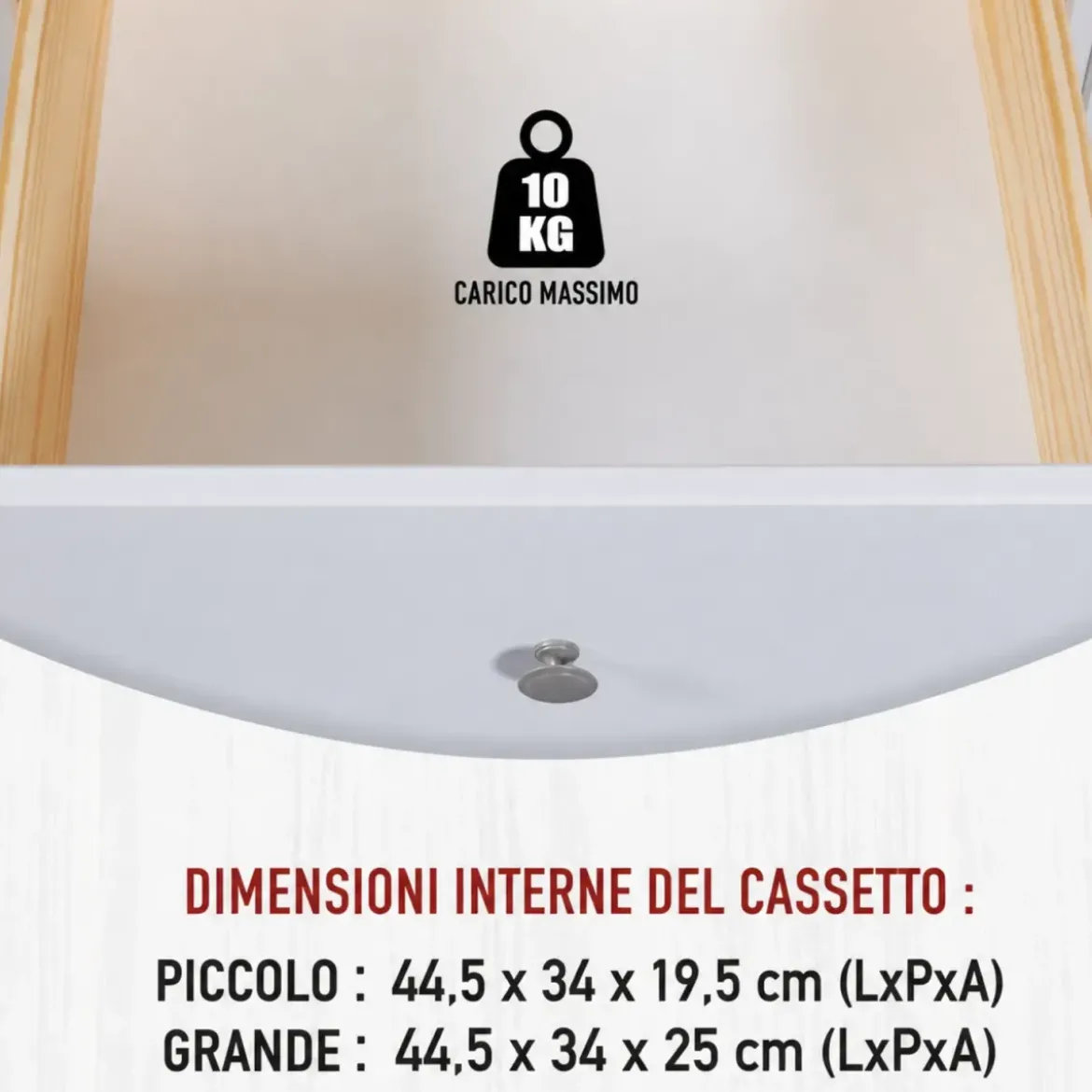 Credenza da Cucina 3 Cassetti 2 Ante in Legno Bianco Madia Moderna