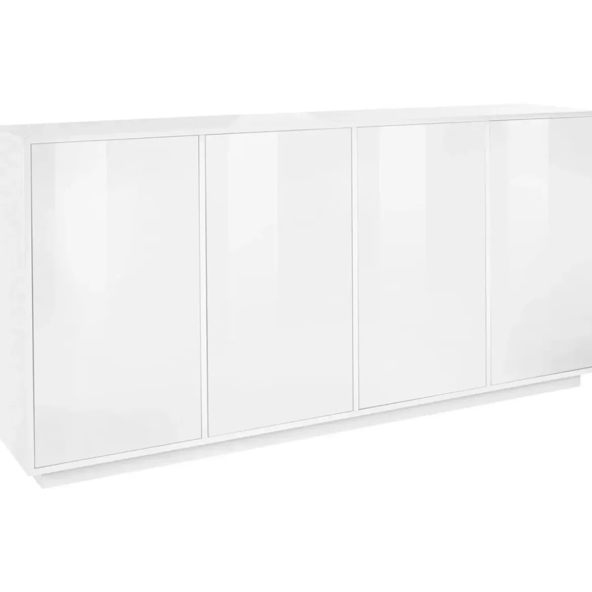 Credenza da Soggiorno 180 cm Bianco Laccato Lucido 4 Ante Push to Open
