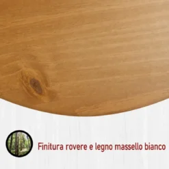 Credenza da Soggiorno in Legno Massello Bianco Rovere 3 Ante 3 Cassetti