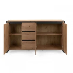 Credenza Madia con Cassetti e Ante Mobile in Legno Quercia Buffet Madia
