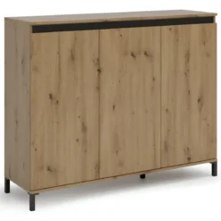 Credenza Soggiorno 3 Ante 138x110 cm Rovere Moderna