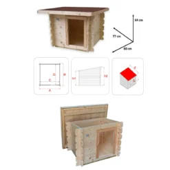 Cuccia in Legno per Cani Taglia Piccola da Esterno Giardino Inverno