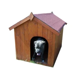 Cuccia per Cane Taglia Grande in Legno Tetto con Pavimento Interno uso Esterno