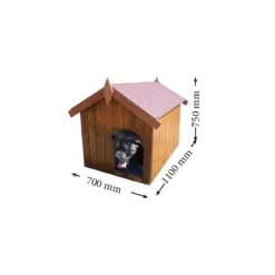 Cuccia per Cane Taglia Piccola in Legno Tetto con Pavimento Interno da Esterno