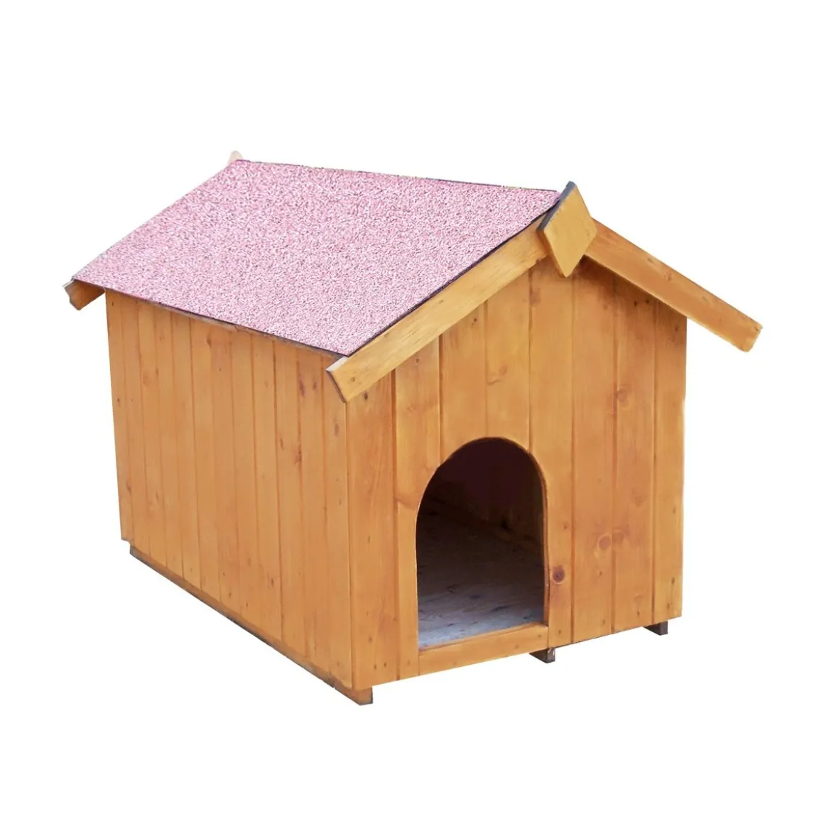 Cuccia per Cane Taglia Piccola in Legno Tetto con Pavimento Interno da Esterno