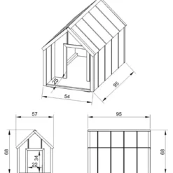 Cuccia per Cani in Legno 10 mm Taglia Media 95x54x68 cm LP SmartSide