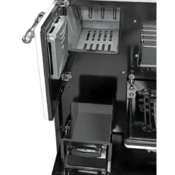 Cucina a Legna Stufa 9 kW in Acciaio Ghisa Nero Ecologica con Forno