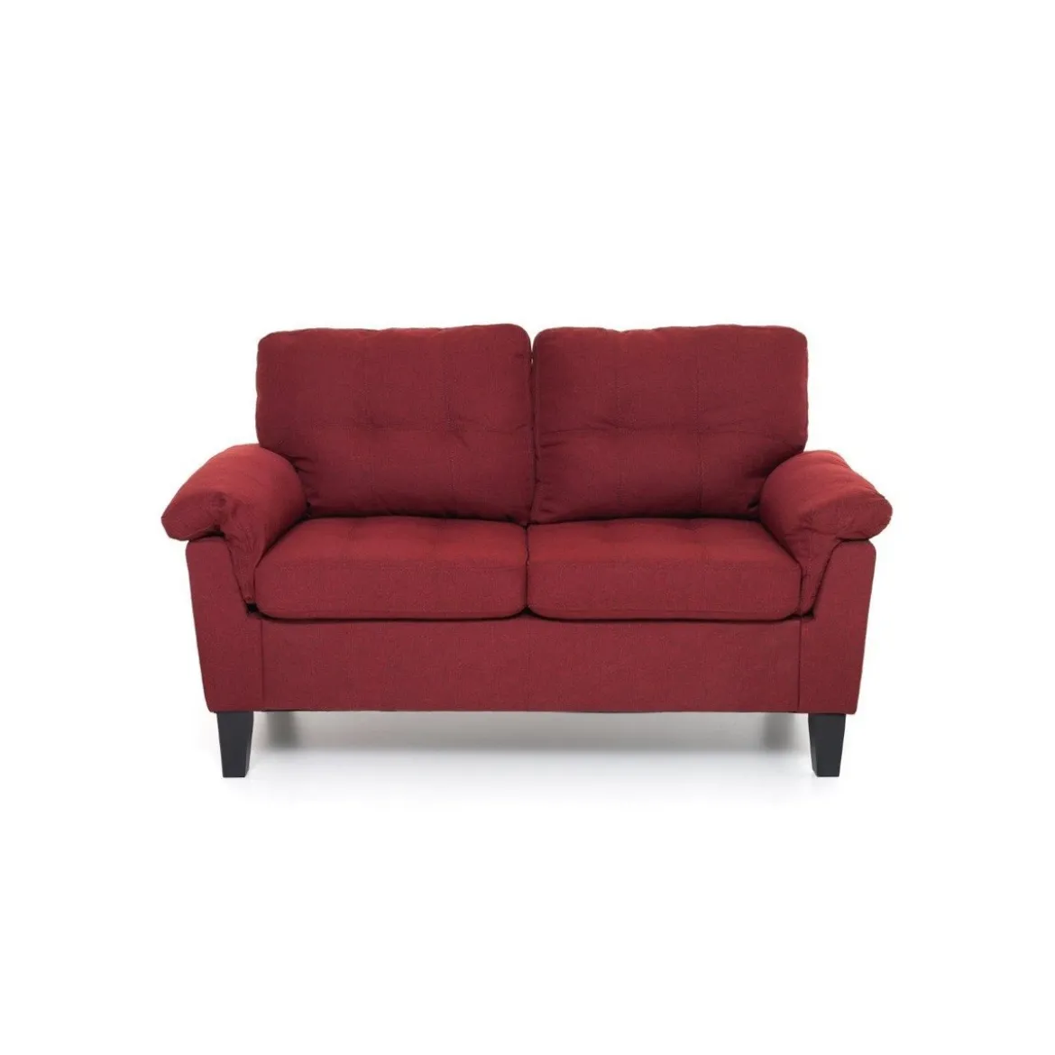 Divanetto 2 Due Posti Divano in Tessuto Rosso da Salotto Sofa 145 cm