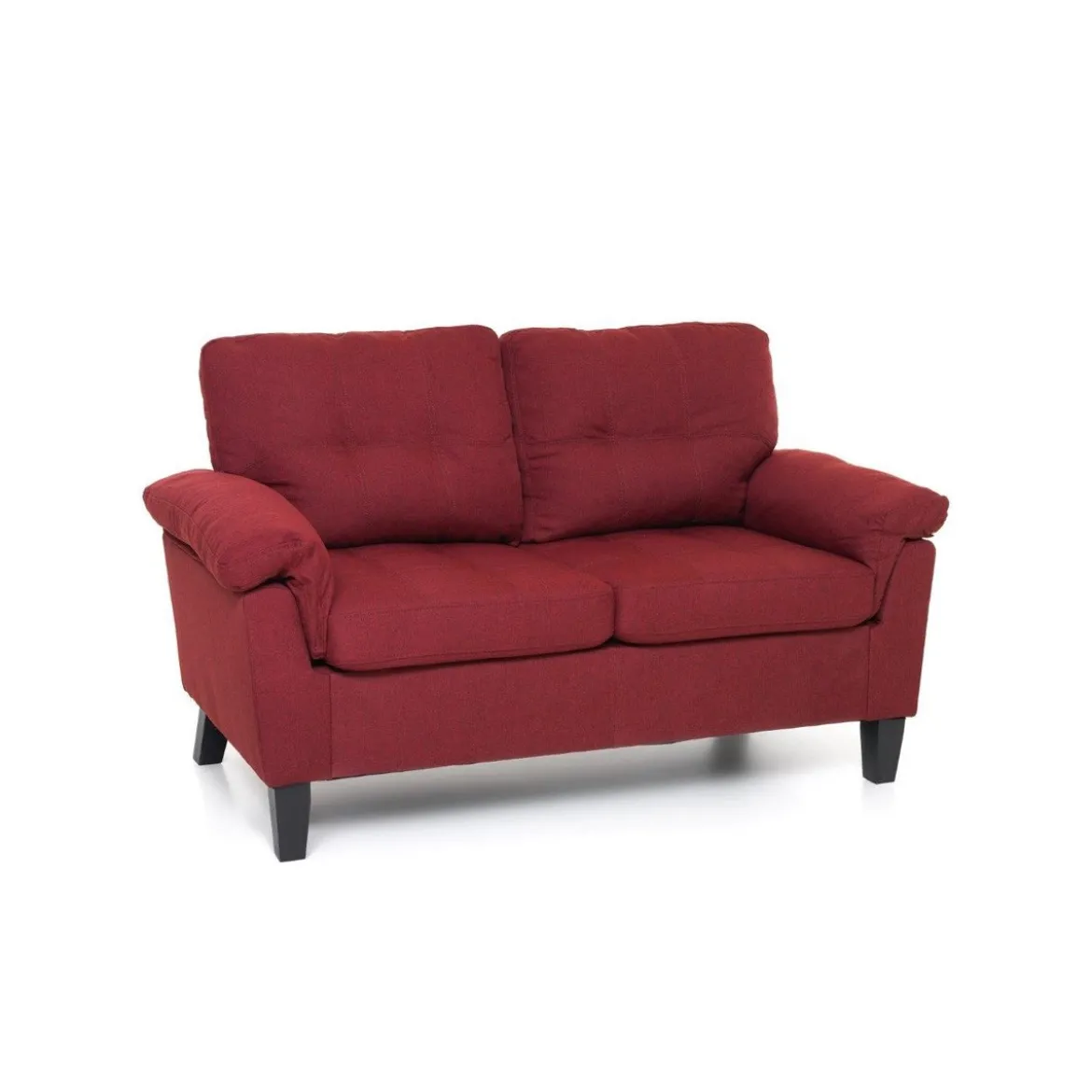 Divanetto 2 Due Posti Divano in Tessuto Rosso da Salotto Sofa 145 cm