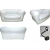 Divano Gonfiabile 2 Posti in PVC Bianco Arredo Interno Esterno Valvole