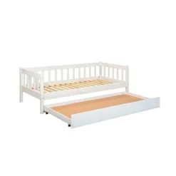 Divano Letto 90x200 Bianco Singolo a Doghe Possibile Letto Estraibile Cameretta