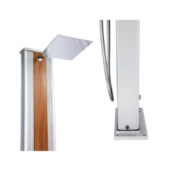 Doccia Solare in Alluminio inox 40 litri Ibrida Acqua Calda da Giardino Esterno