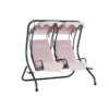 Dondolo Cicladi da Giardino 2 Posti Nero/Beige con Cuscini 202 x 114 x 169 h
