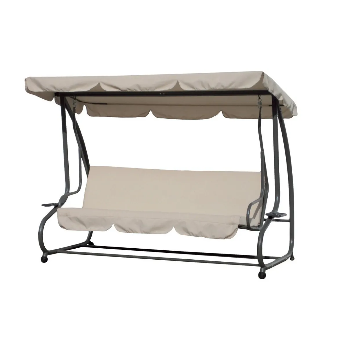 Dondolo 3 Posti Reclinabile Letto da Giardino Sofa Terrazzo Cuscini Telo Esterno