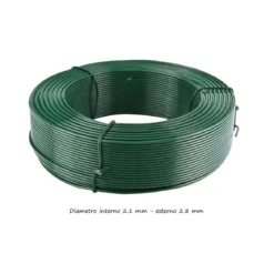 Filo Plastificato in Acciaio 882 metri 2.7 mm Tensione Bobina Rete da Recinzione