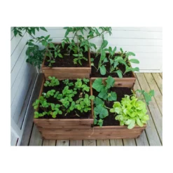 Fioriera 90x90 Orto Rialzato da Balcone Giardino Terrazzo Aiuola Vaso in Legno