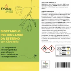 24 Flaconi 1L Bioetanolo con Citronella per Biocamini da Esterno