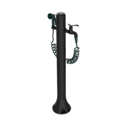 Fontanella Nera da giardino in Polietilene con Attacco Laterale