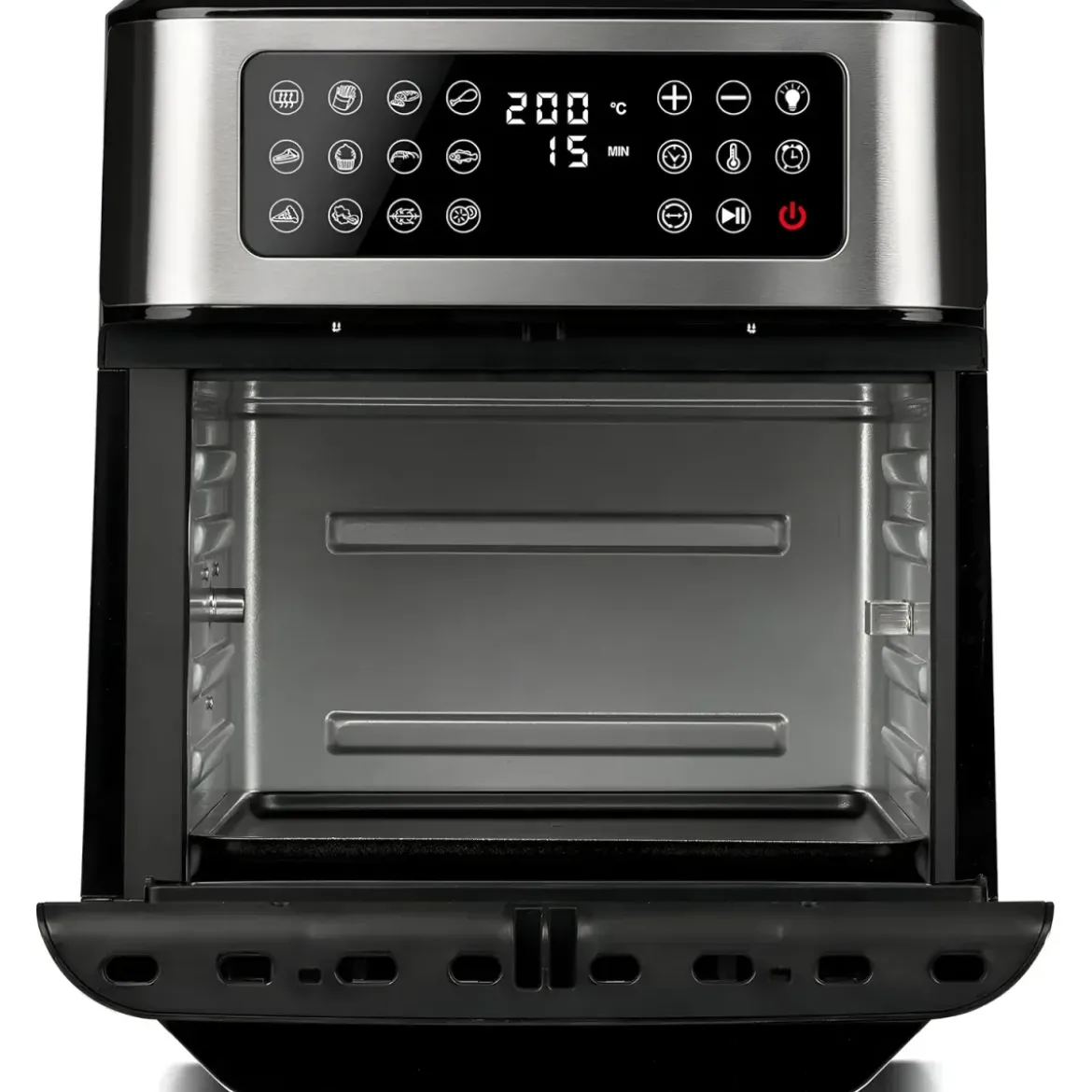 Friggitrice ad Aria Girmi 1800W 12L con Girarrosto Spiedini Grigio