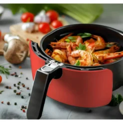 Friggitrice ad Aria 1500W 5L DCG Rosso Antiaderente Pannello LED