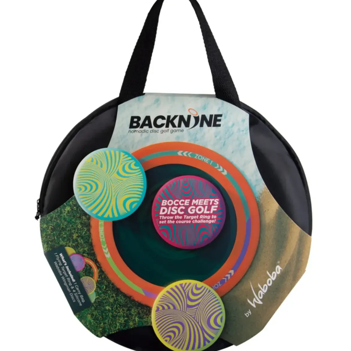Frisbee Bocce 4 Dischi in Silicone Gioco da Esterno Spiaggia con Borsa
