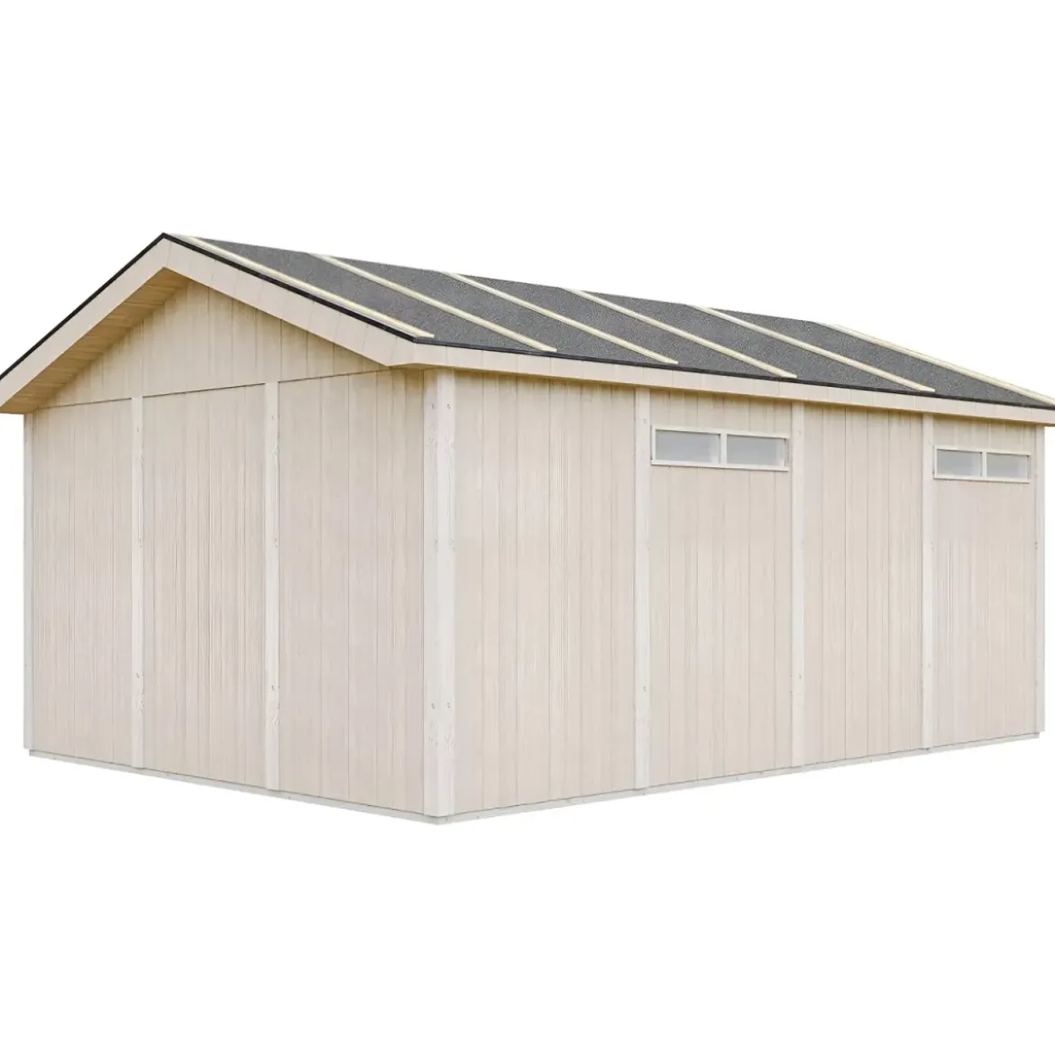 Garage in Legno 354x486 cm Box Auto Moto 17 m2 Grigio Scuro a Pannelli