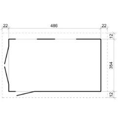 Garage in Legno 354x486 cm Box Auto Moto 17 m2 Grigio Scuro a Pannelli