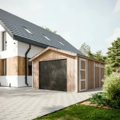 Garage in Legno 354x486 cm Box Auto Moto 17 m2 Pannelli LP SmartSide