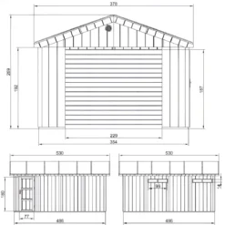 Garage in Legno 354x486 cm Box Auto Moto 17 m2 Rosso a Pannelli