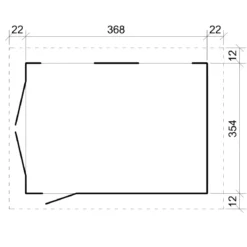 Garage in Legno 368x354 cm Rosso a Pannelli Box con Porta Elettrica