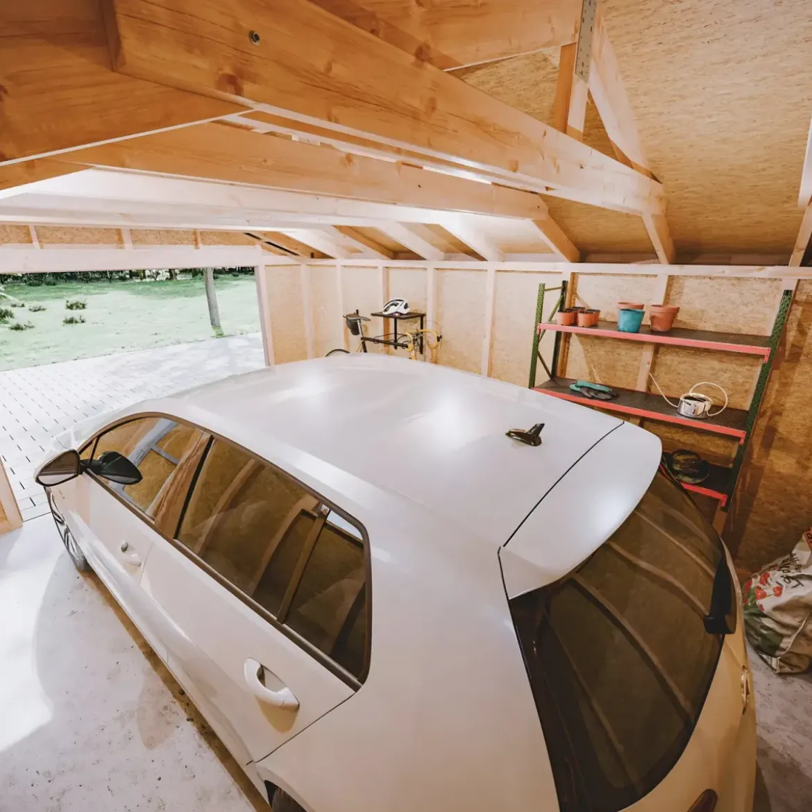 Garage in Legno 3x6 Grigio Scuro Box Auto da Esterno 21 m2 a Pannelli