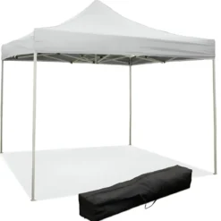 Gazebo da Giardino 3x3 a Fisarmonica Impermeabile Bianco con Sacca