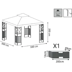 Gazebo da Giardino 3x3 Avorio e Antracite Resistente Elegante