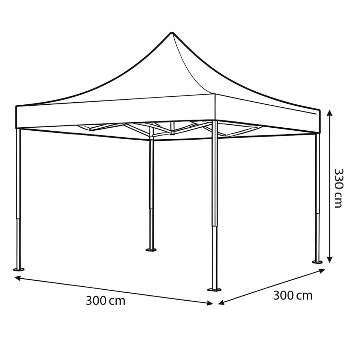 Gazebo da Giardino 3x3 Bianco Pieghevole in Alluminio