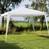 Gazebo da Giardino 3x3m Bianco in Acciaio con Copertura in Polietilene