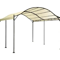 Gazebo da Giardino 3x4 m Ecrù Struttura in Acciaio Rettangolare