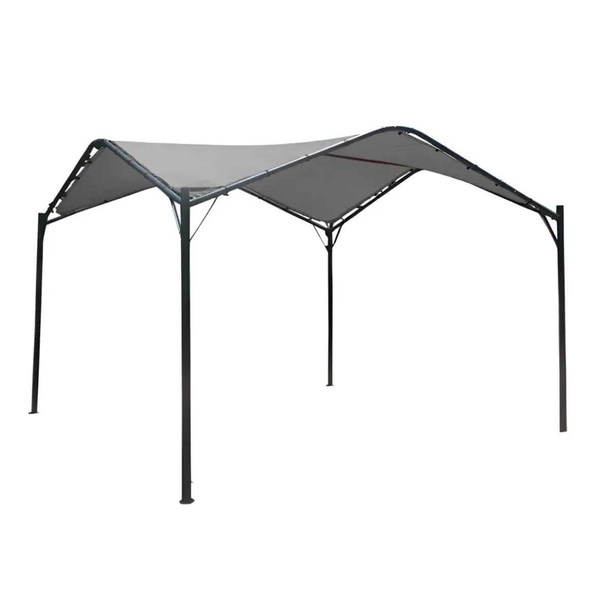Gazebo Onda Grigio 3.5x3.5 in Ferro Battuto da Giardino Telo Poliestere
