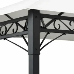 Gazebo per Giardino 3x3m Bianco in Acciaio Verniciato Telo Poliestere
