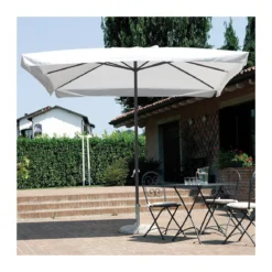 Giardino Ombrellone Rettangolare 2x3 Mt Con Manovella Tavolo Terrazzo Senza Base