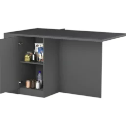 Isola Cucina 2 Ante Antracite Report 160x90x90 cm con Vani a Giorno