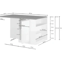 Isola Cucina 2 Ante Bianco Report 160x90x90 cm con Vani a Giorno