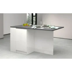 Isola Cucina 2 Ante Bianco Report 160x90x90 cm con Vani a Giorno
