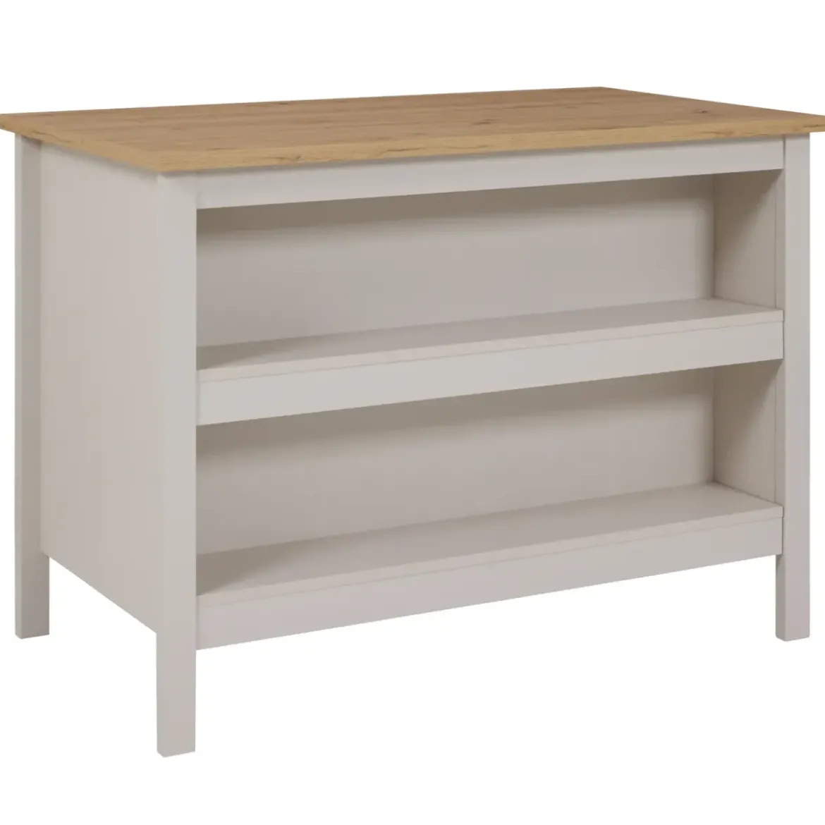 Isola da Cucina Beige Rovere Tavolo Bar con 3 Cassetti Soft-Close
