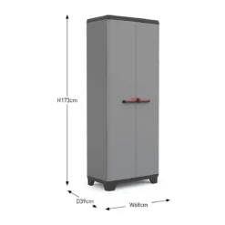Keter Alto Armadio Grigio Multiuso da Esterno Ripostiglio Organizer Tuttopiani